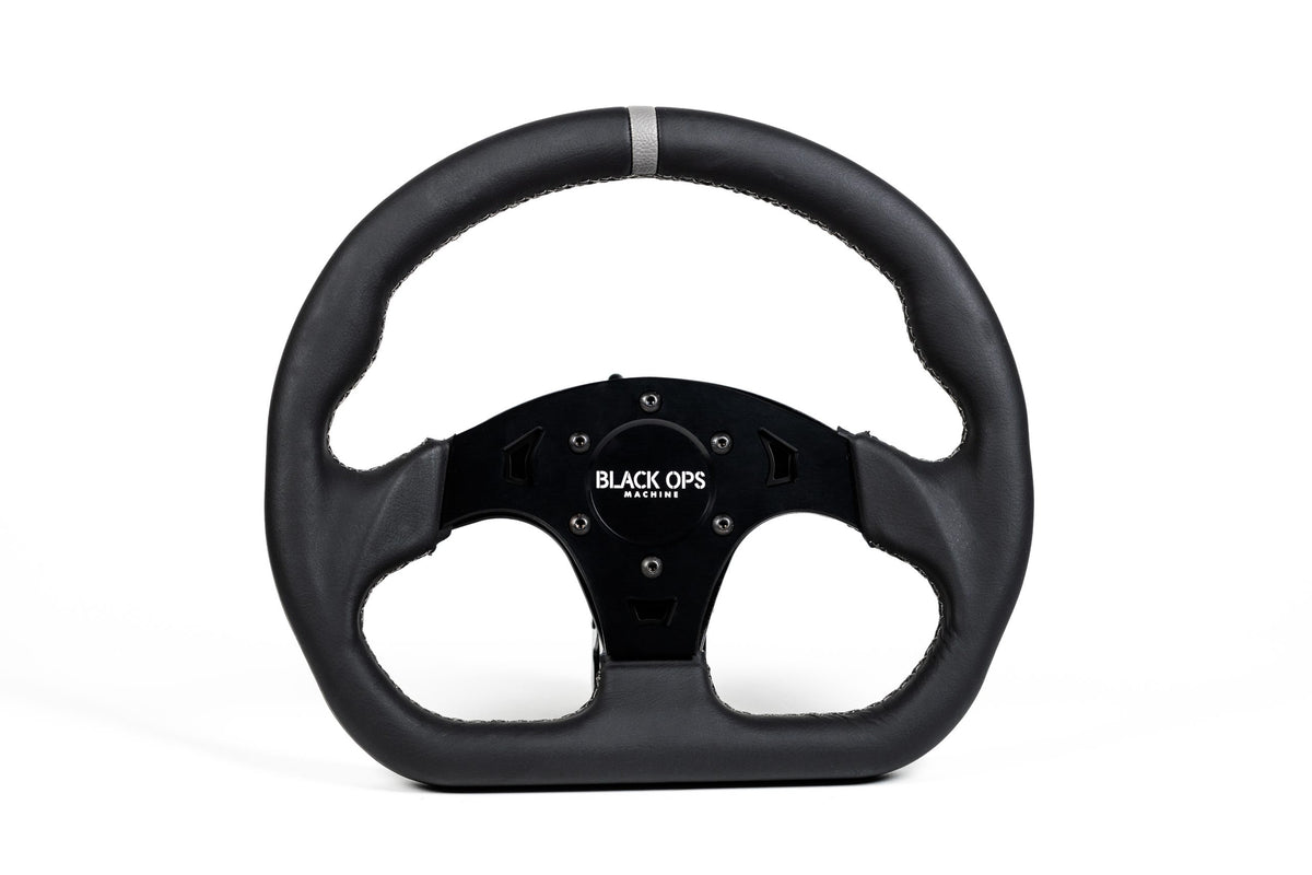 D-shaped Steering Wheel – Leather by Black Ops Machine – Pro UTV Parts