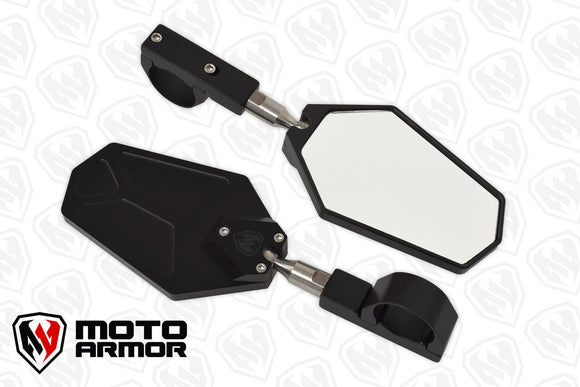 Moto Armor Billet Convex Mirrors Fits 1.75
