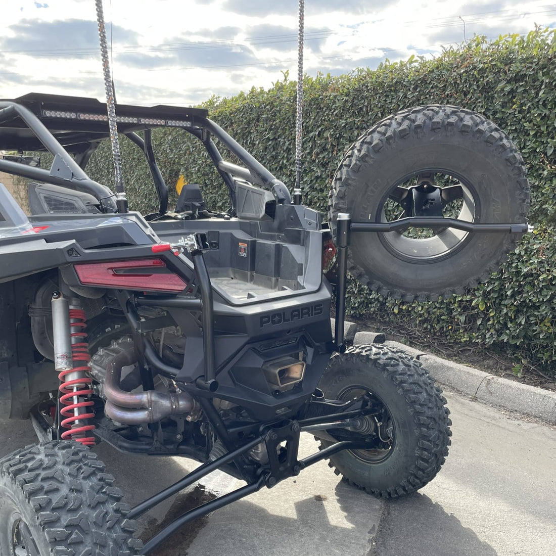 Spare Tire Mount With Dual Flag Mounts For Polaris RZR Pro XP, Pro