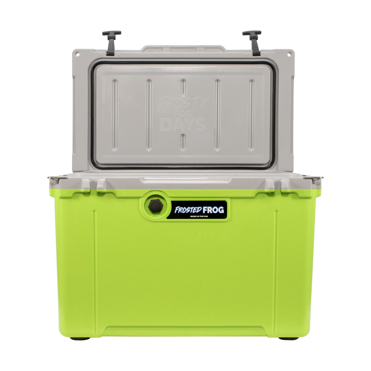 あめ出品 Frosted Frog USA MADE 54 QT Cooler Hyper-Light – Green and Gray