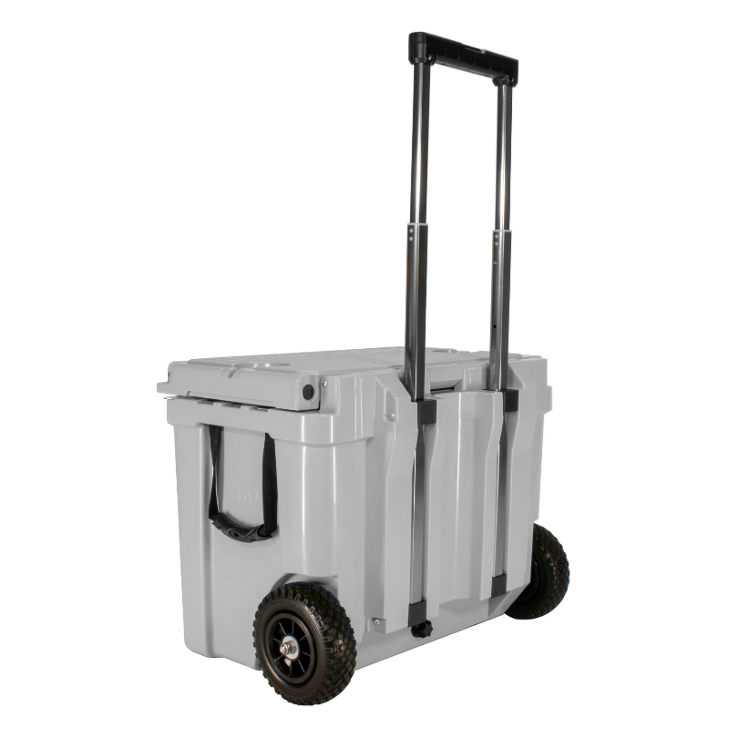 Frosted Frog 60QT Cooler with Wheels & Telescoping Handle – Gray