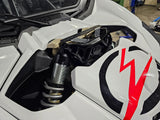 Elektric Offroad Designs EOD 2017 to Current Can Am X3 Maverick Upper Shock Mount Brace with adjustable light mount bracket with Gun Metal finish by Elektric Offroad Designs