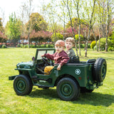 Military Willys 24V 3-Seater 4x4 Kids Ride-On Truck