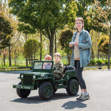 Military Willys 24V 3-Seater 4x4 Kids Ride-On Truck