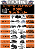 1"x30' Kinetic Energy Rope Kit with (2) 7/16" Soft Shackles (comes with the bag)