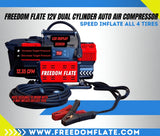 Freedom Flate 12V Dual Cylinder Auto Air Compressor (Black)