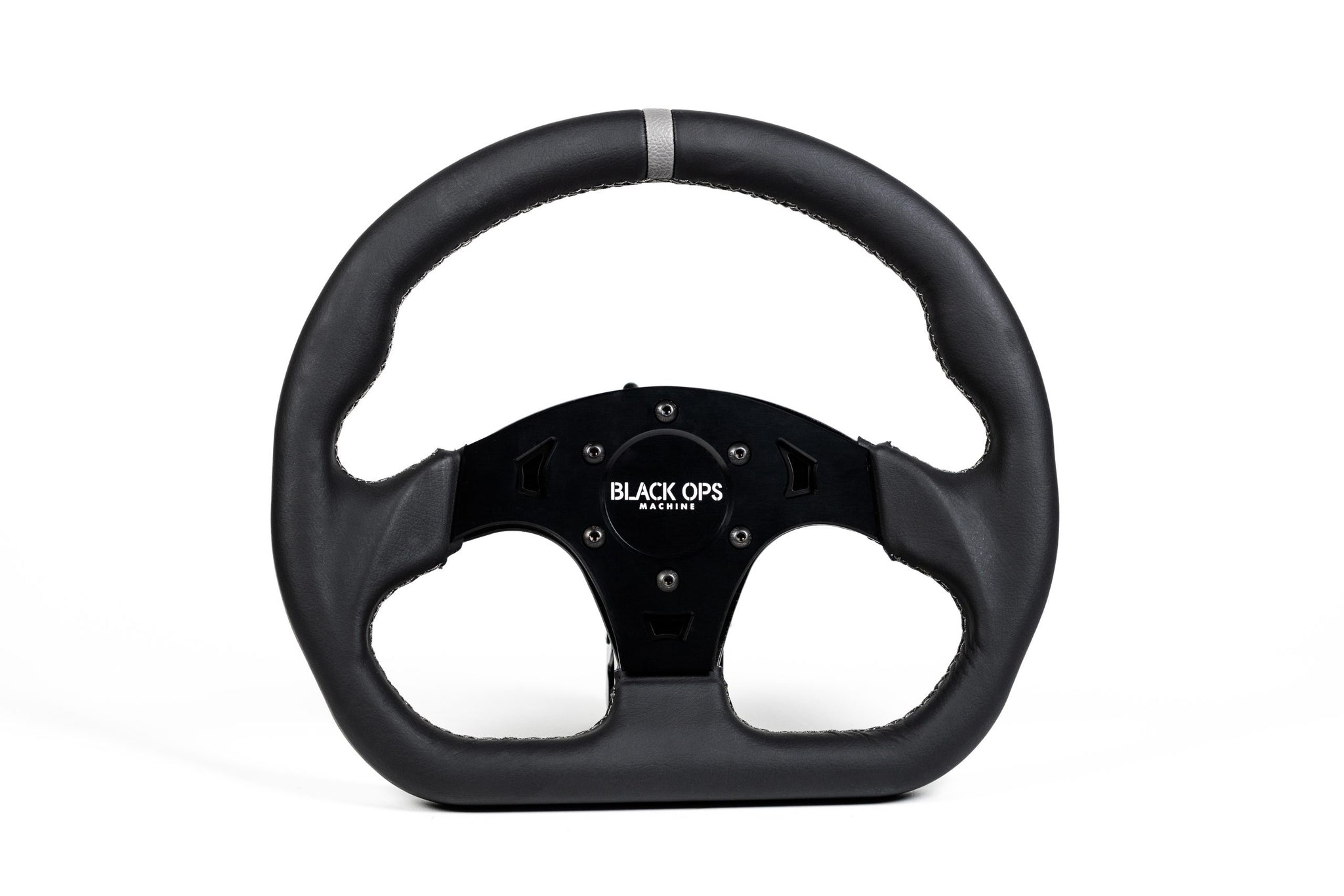 D-shaped Steering Wheel – Leather by Black Ops Machine – Pro UTV Parts