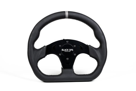 D-shaped Steering Wheel – Leather by Black Ops Machine