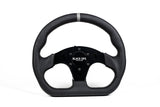 D-shaped Steering Wheel – Leather by Black Ops Machine