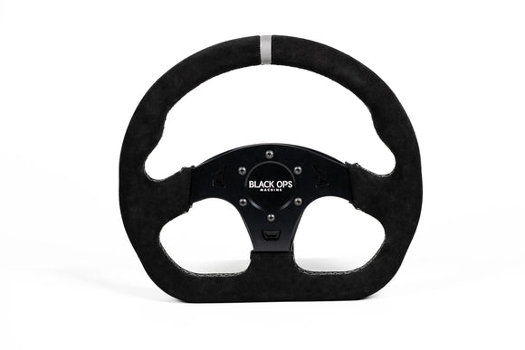 D-shaped Steering Wheel – Suede by Black Ops Machine