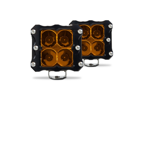 Heretic Quattro Amber LED Pod Light- 2 Pack