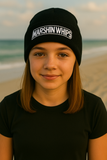 Marshin Whips Classic Black Beanie | Embroidered Off-Road Apparel