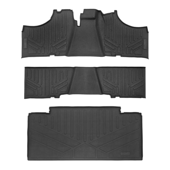 SMARTLINER Custom Fit Rugged Rubber Floor Liners For 2017-2024 Kawasaki Mule (6-Seater Models)