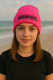 Marshin Whips Pink Embroidered Beanie | Off-Road Winter Apparel