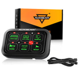 Auxbeam - BC60 6 GANG LED SWITCH PANEL, OFF ROAD LIGHT CONTROLLER (GREEN)