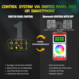 Auxbeam - AR-800 RGB SWITCH PANEL WITH APP, TOGGLE/ MOMENTARY/ PULSED MODE SUPPORTED