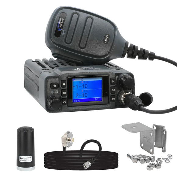 Rugged Radios Radio Kit Lite - GMR25 Waterproof GMRS Mobile Radio with Stealth Antenna