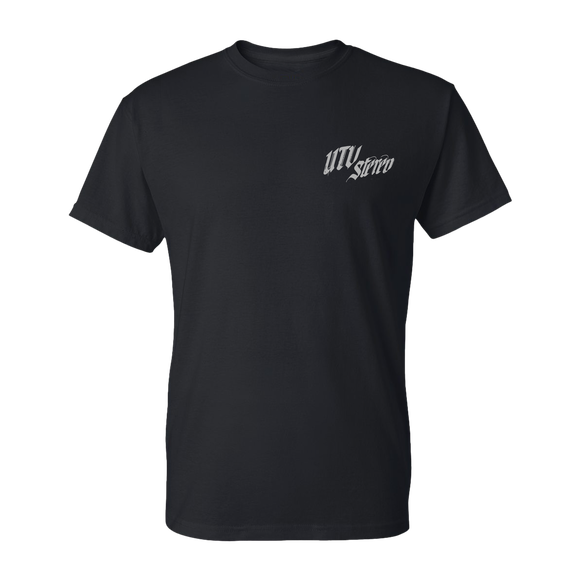 UTV Stereo Men's Signature T-Shirt with Silver Logo | UTVS-A-SHIRT-M-BLK