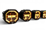 6 Light U-Con Interlocking Off Road LED Pod With Amber or White DRL Running Light