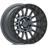 Valor V16 Beadlock UTV Wheel Satin Gunmetal 15x8 with 4+4 offset