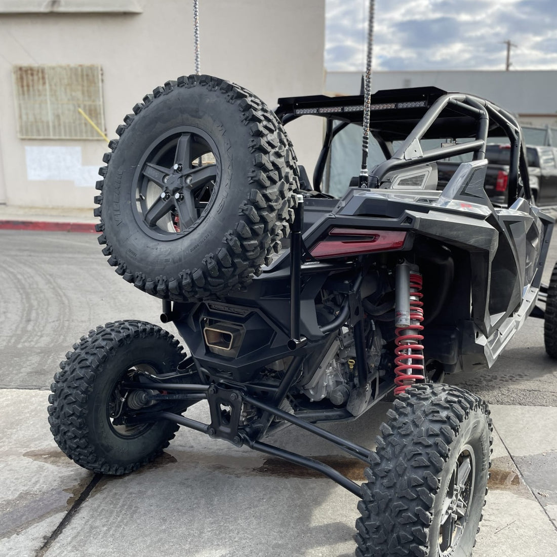 Porte-Roue De Secours Pour Polaris RZR XP Turbo – Support Cargo Noir Acier
