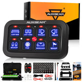 Auxbeam - BA80 8 GANG LED SWITCH PANEL KIT AUTOMATIC DIMMABLE UNIVERSAL(ONE-SIDED OUTLET) BLUE