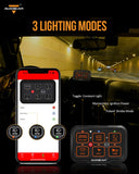 Auxbeam - AR-600 RGB SWITCH PANEL WITH APP, TOGGLE/ MOMENTARY/ PULSED MODE SUPPORTED