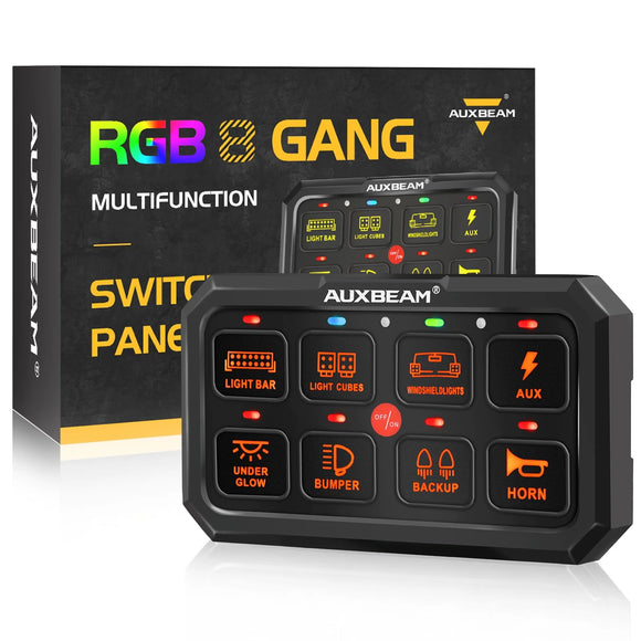 Auxbeam - RA80 XL RGB SWITCH PANEL, LARGER SIZE, TOGGLE/ MOMENTARY/ PULSED MODE SUPPORTED
