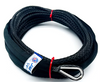 JM Rigging 1/4" Black Pure Dyneema SK78 Winch Line w Protective Sleeve and Hook