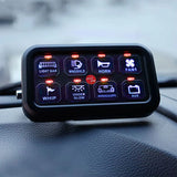 Auxbeam - BA80 8 GANG LED SWITCH PANEL KIT AUTOMATIC DIMMABLE UNIVERSAL(ONE-SIDED OUTLET) BLUE