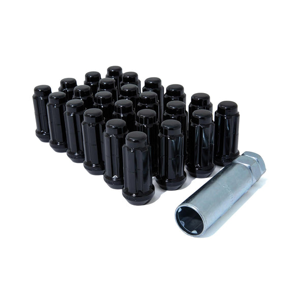 GORILLA Lug Nuts (Splined) - 6 Lug Wheel Installation Kit w/ Valve Stems (Black or Chrome)