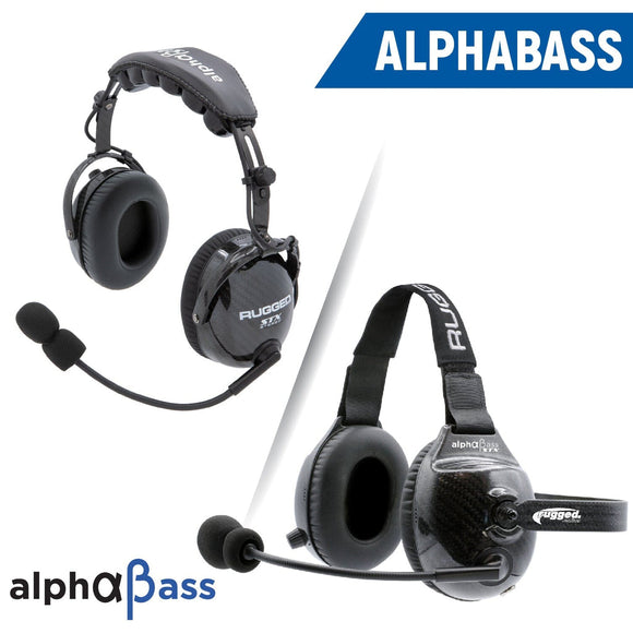 Rugged Radio AlphaBass Carbon Fiber Headset for STEREO and OFFROAD Intercoms