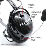 Rugged Radio AlphaBass Carbon Fiber Headset for STEREO and OFFROAD Intercoms