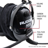 Rugged Radio ULTIMATE HEADSET for STEREO and OFFROAD Intercoms - Over The Head or Behind The Head