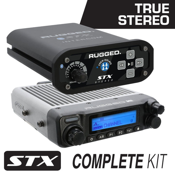 Rugged Radio STX STEREO Complete Master Communication Kit with Intercom and 2-Way Radio