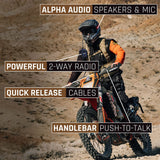 Moto Max Kit With R1 Digital Radio - Helmet Kit, Harness, and Handlebar Push-To-Talk by Rugged Radios