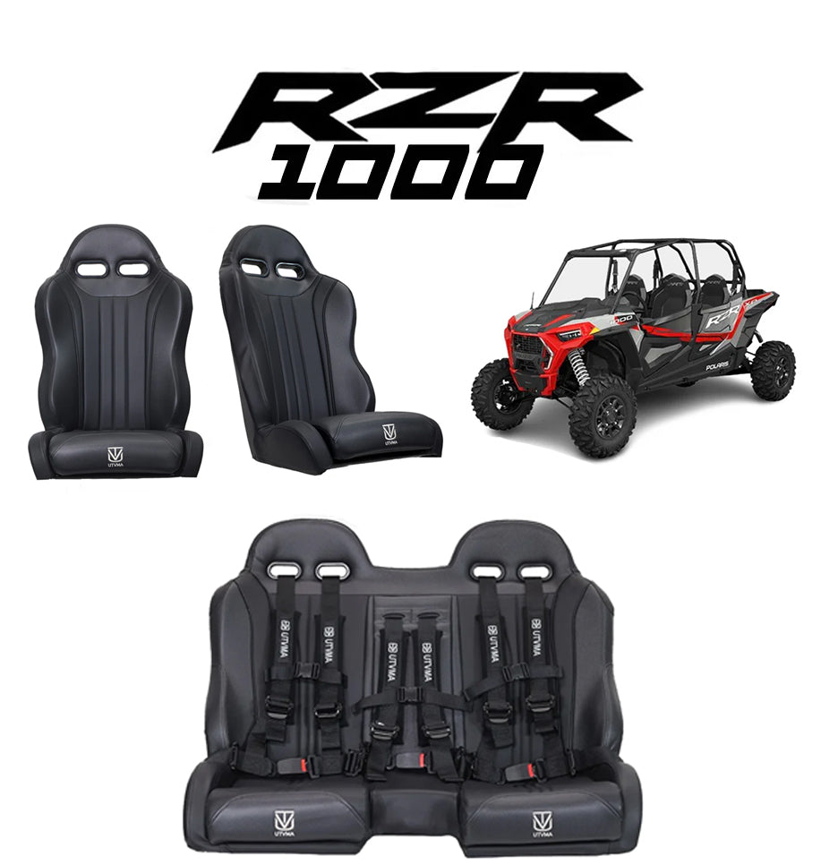RZR 1000 Rear Bench Seat & Pair of Front Bucket Seats Set – Pro