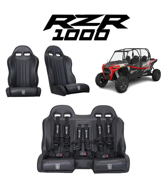 RZR 1000 Rear Bench Seat & Pair of Front Bucket Seats Set – Pro