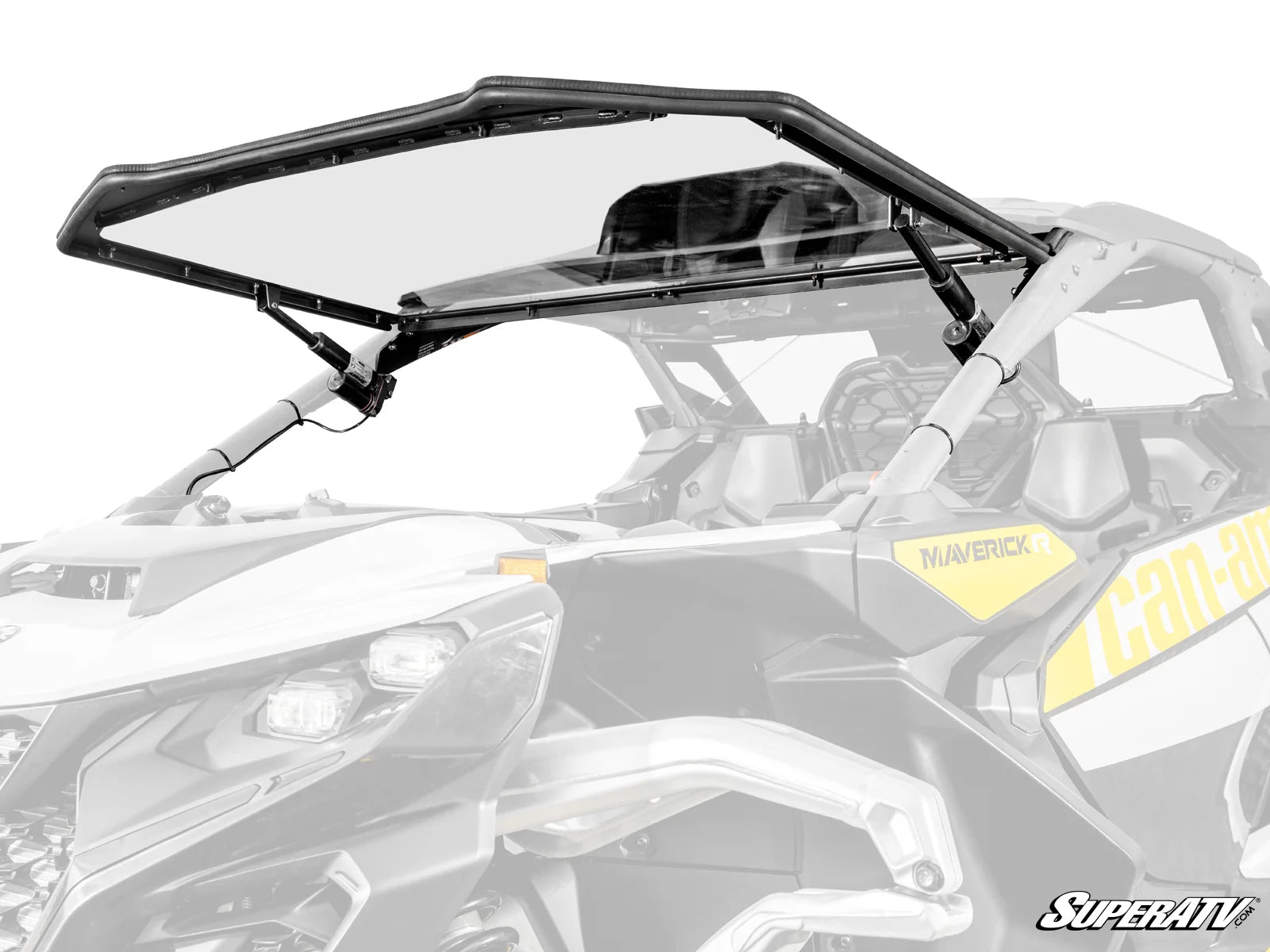 SuperATV Can-Am Maverick R MaxDrive Power Flip Windshield – Pro