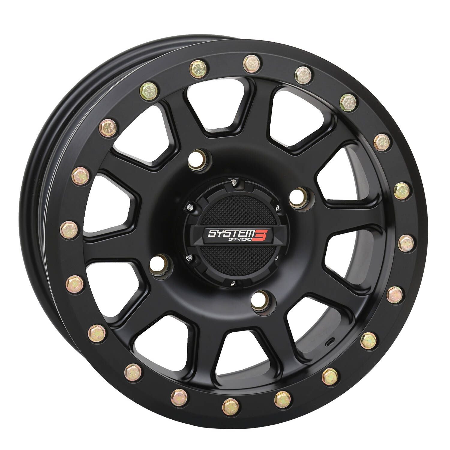 System 3 Offroad SB-3 Beadlock Wheel 15x7 5+2 Offset 4/137 Matte