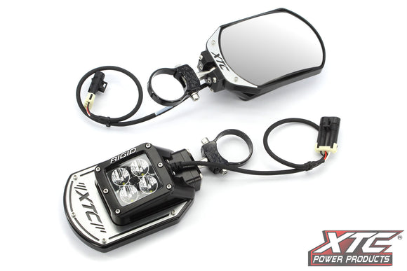 XTC SIX12 UTV Side Mirrors with Amber Light and Rigid Front Light
