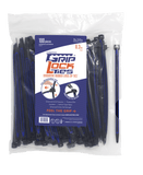 GripLockTies™ 8 inch 70 Pound UV Black and Blue 100 bag