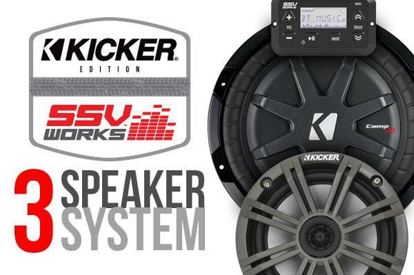 GN-3K POLARIS GENERAL COMPLETE KICKER 3 SPEAKER PLUG-AND-PLAY SYSTEM by SSV Works