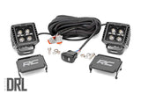 ROUGH COUNTRY 2-INCH SQUARE CREE LED LIGHTS - (PAIR | BLACK SERIES W/ COOL WHITE DRL)