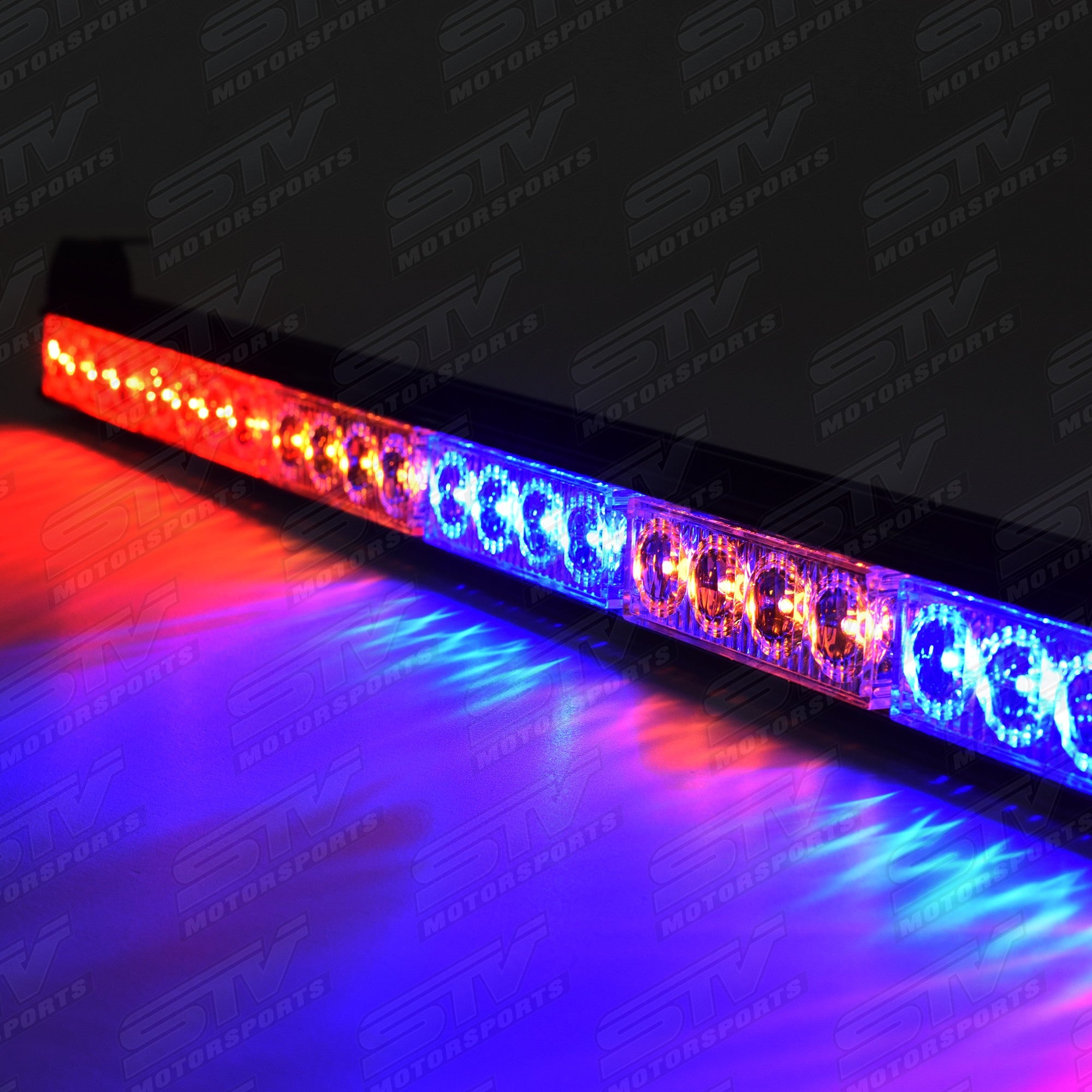 RACING REAR CHASE LED LIGHT BAR 36″ WITH STROBE BLUE AND AMBER