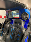 Polaris RZR Turbo S Rear Windshield w/ Speaker Cut-Outs 2018-21 by DWA (Dirt Warrior Accessories)
