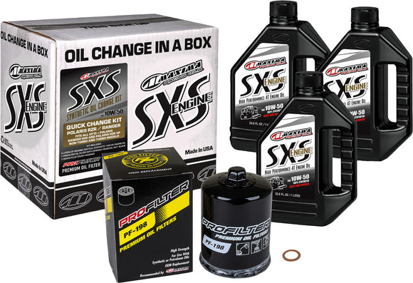 X3 SXS QUICK CHANGE KIT 10W50 WITH BLACK OIL FILTER by MAXIMA RACING OILS - CAN-AM MAVERICK X3 (All Models)