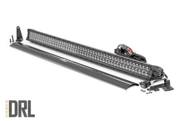 ROUGH COUNTRY 50-INCH CREE LED LIGHT BAR - (DUAL ROW | BLACK SERIES W/ AMBER DRL)