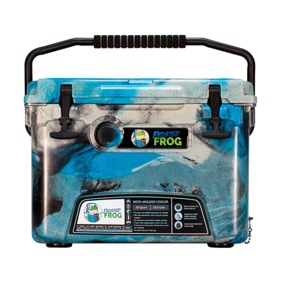 Frosted Frog 20QT Camo Cooler – Camo Blue, Gray & Black, 20QT