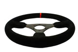 Shallow Carbon Fiber Round Suede UTV Steering Wheel by DragonFire